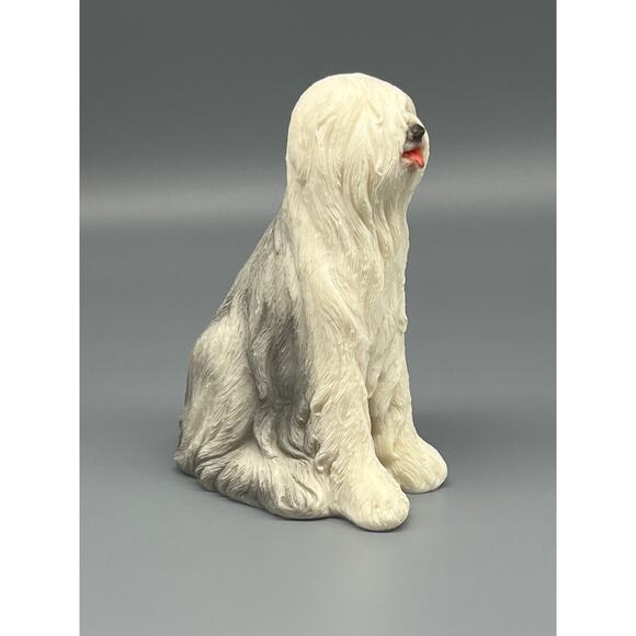 Vintage Made in Italy Seated Sheepdog Figuring Hand Painted Poodle Happy Doggie - Picture 4 of 11